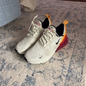 Nike Air Max 270 White with Red and Orange Accents